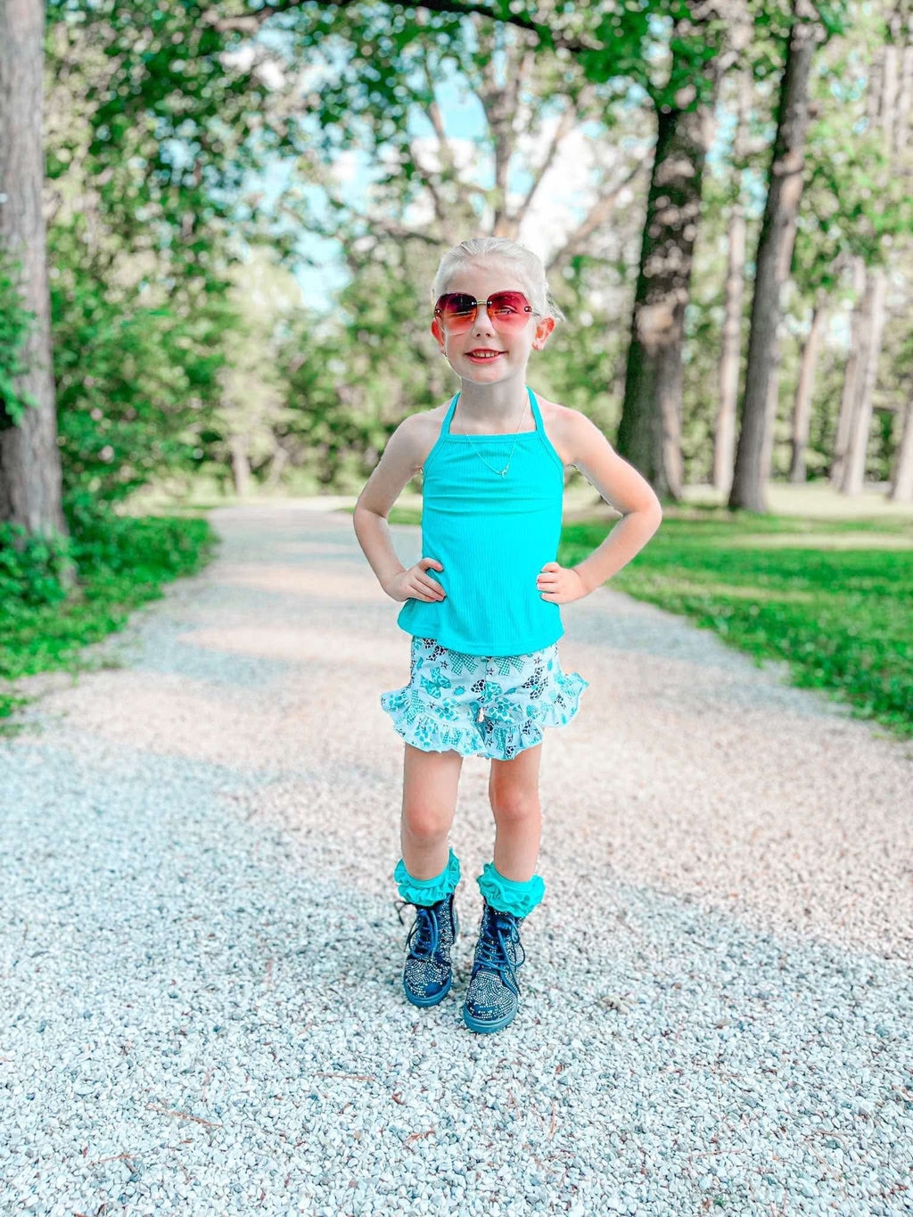 3/6 Months Teal swing top (FINAL SALE)