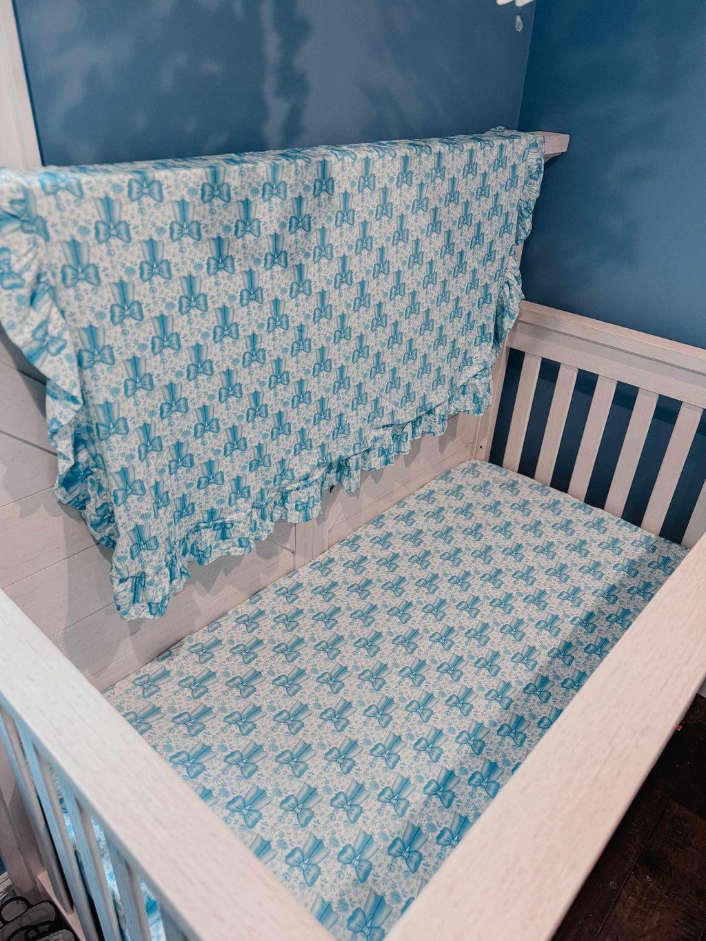 Blue Ribbon Dreams Ruffled Bamboo Blanket