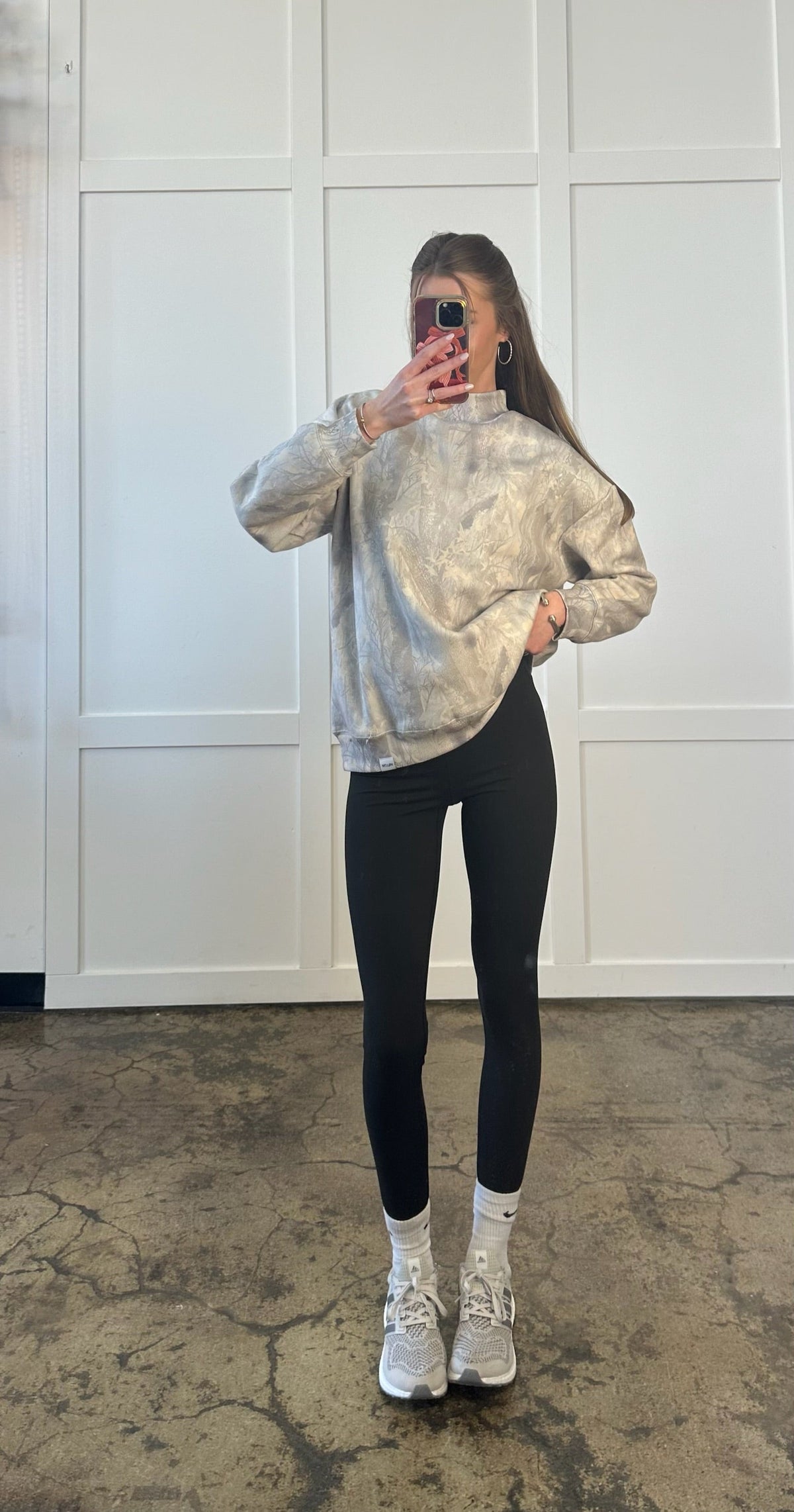 Tilly Oversized Light Camo Mockneck Crew