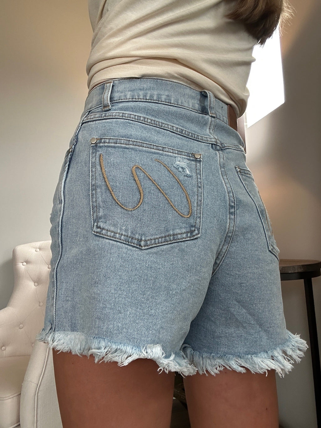 Brooke High Waisted Denim Shorts