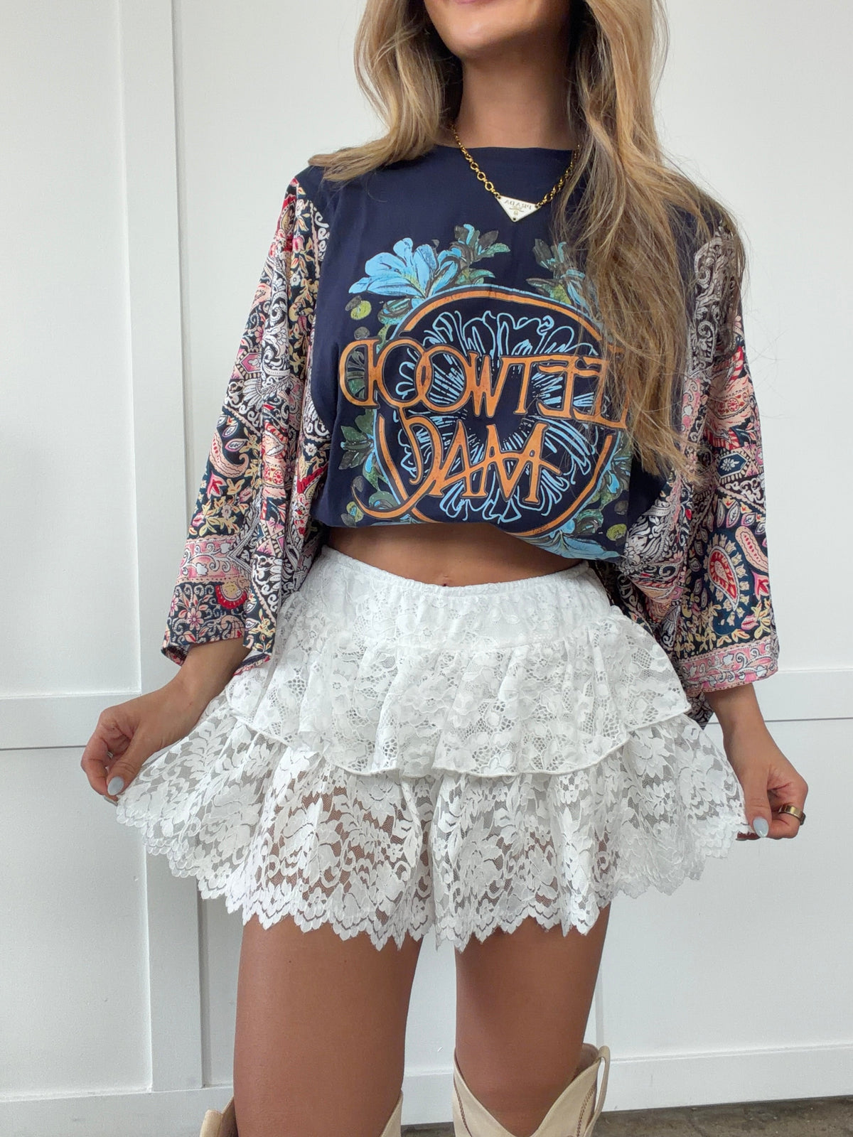 Virginia Lace Ruffle Mini Skort