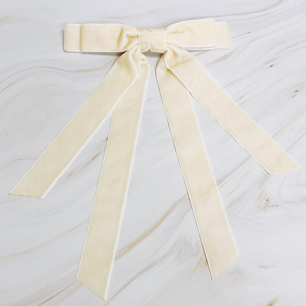 Double Bow Double Sash Velvet Hair Clip