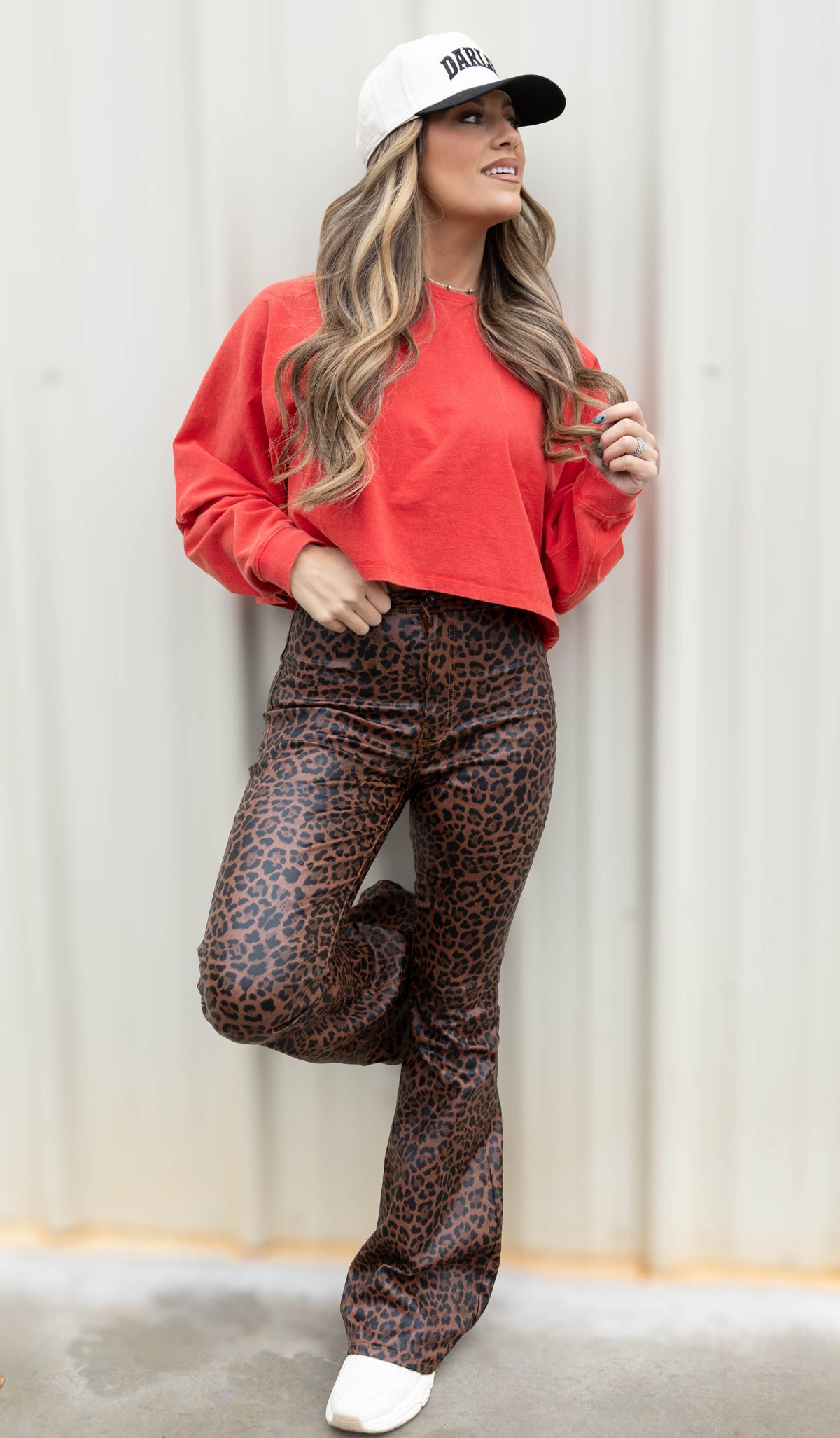 Fiona High Waisted Bell Bottom Flare Jeans - Desert Brown Leopard