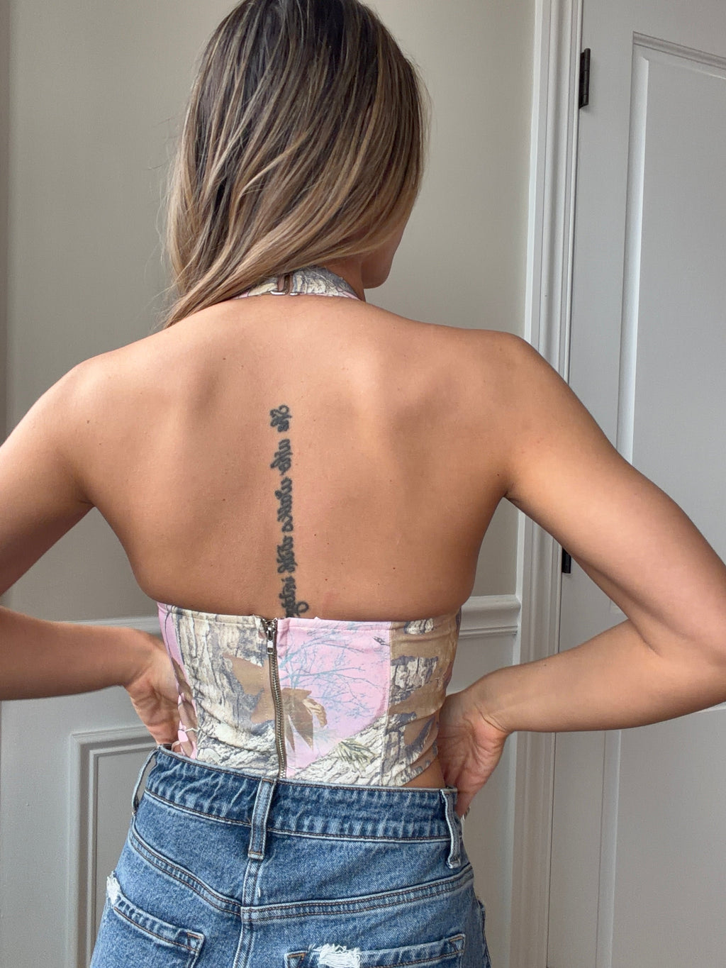 Mossy Sweetheart Halter Top - Pink Camo
