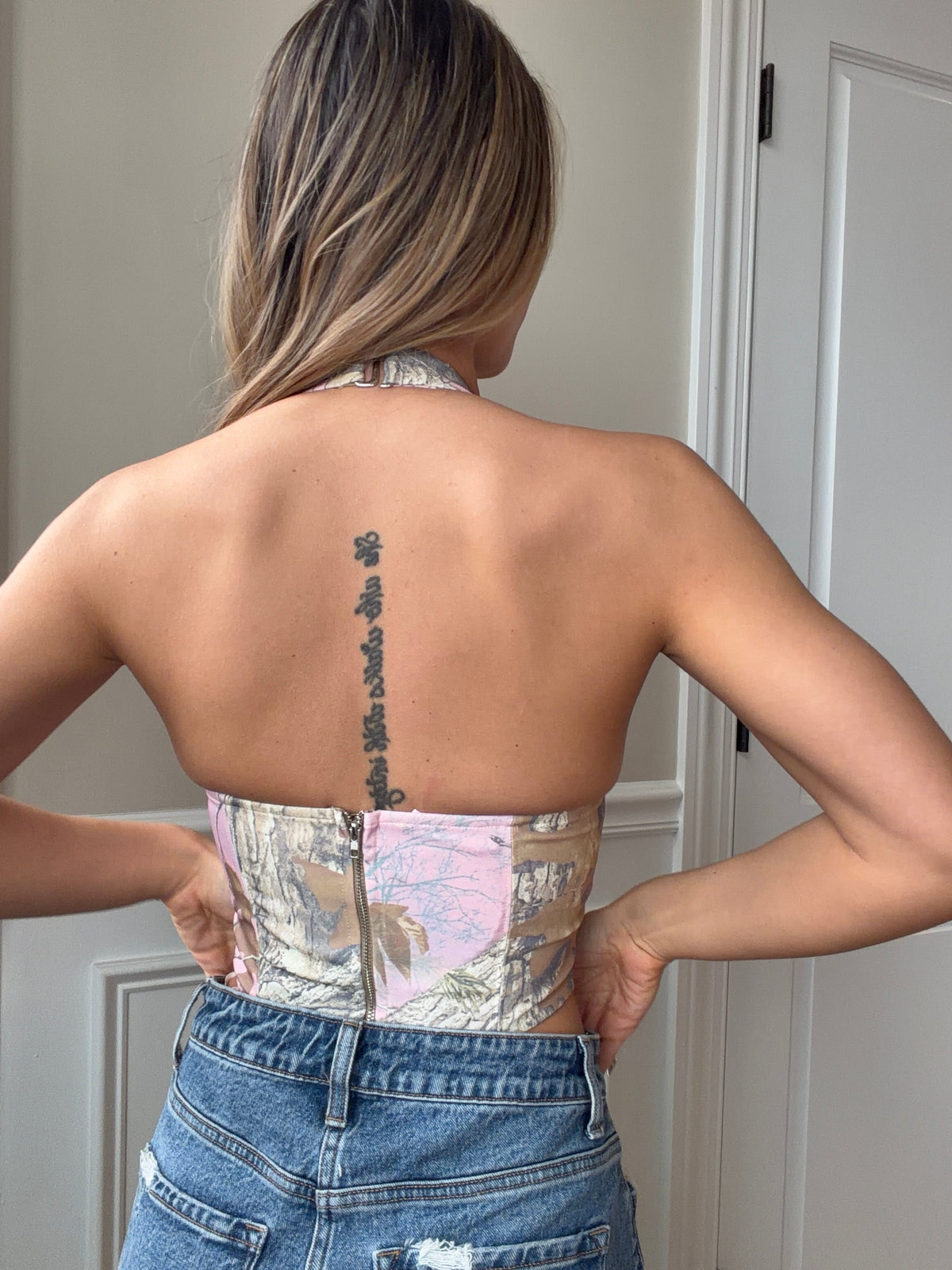 Mossy Sweetheart Halter Top - Pink Camo