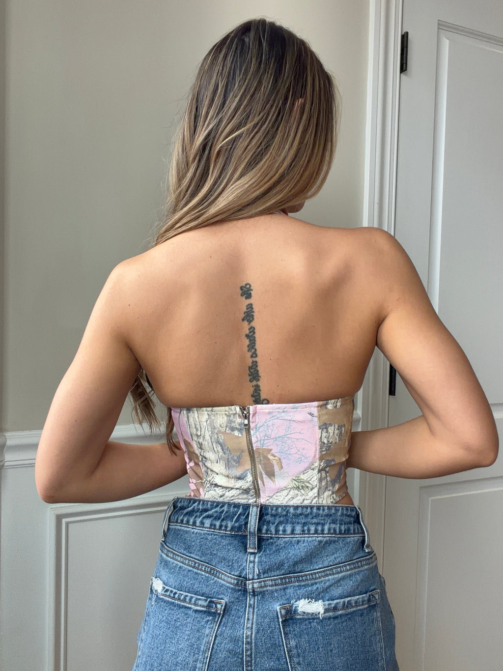 Mossy Sweetheart Halter Top - Pink Camo