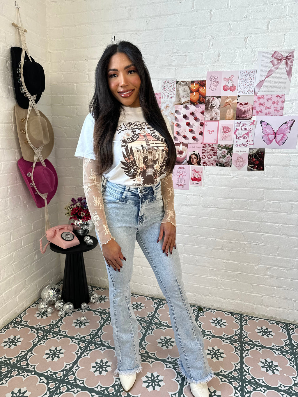 Keep Up Flare Acid/Dark Wash Jeans