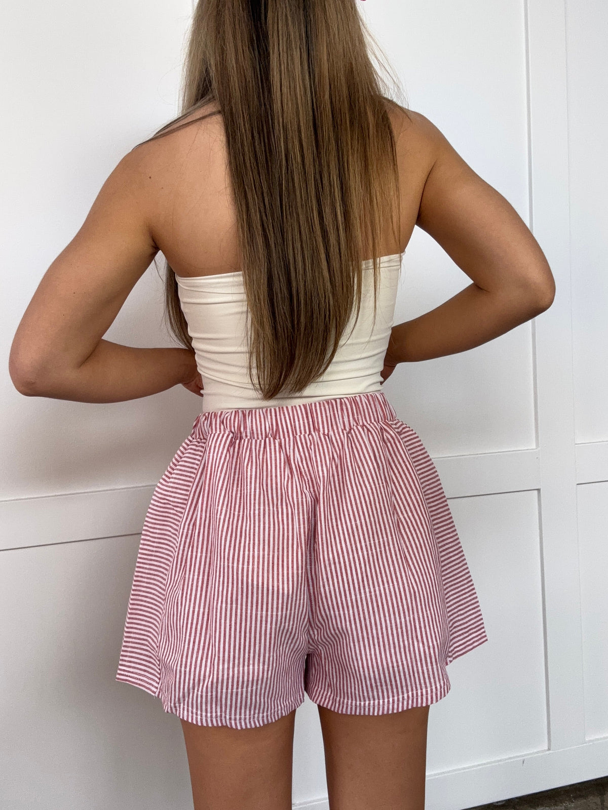 Tianna Red Striped Boxer Shorts
