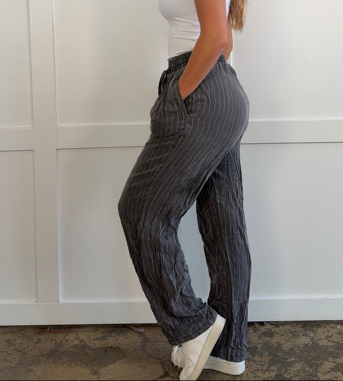 Tate Striped Straight Leg Pants