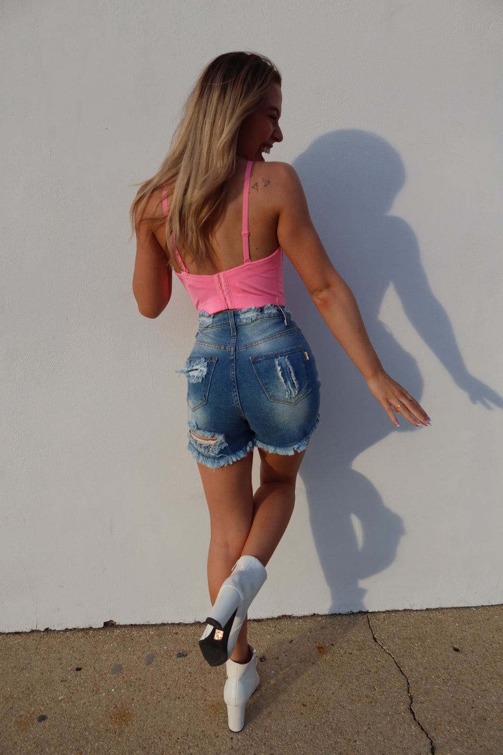 Breanne Distressed High Rise Shorts