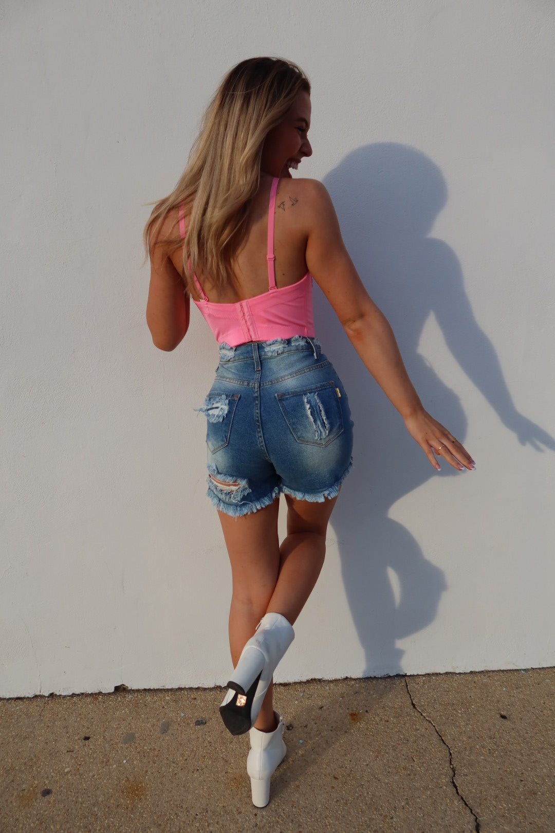Breanne Distressed High Rise Shorts