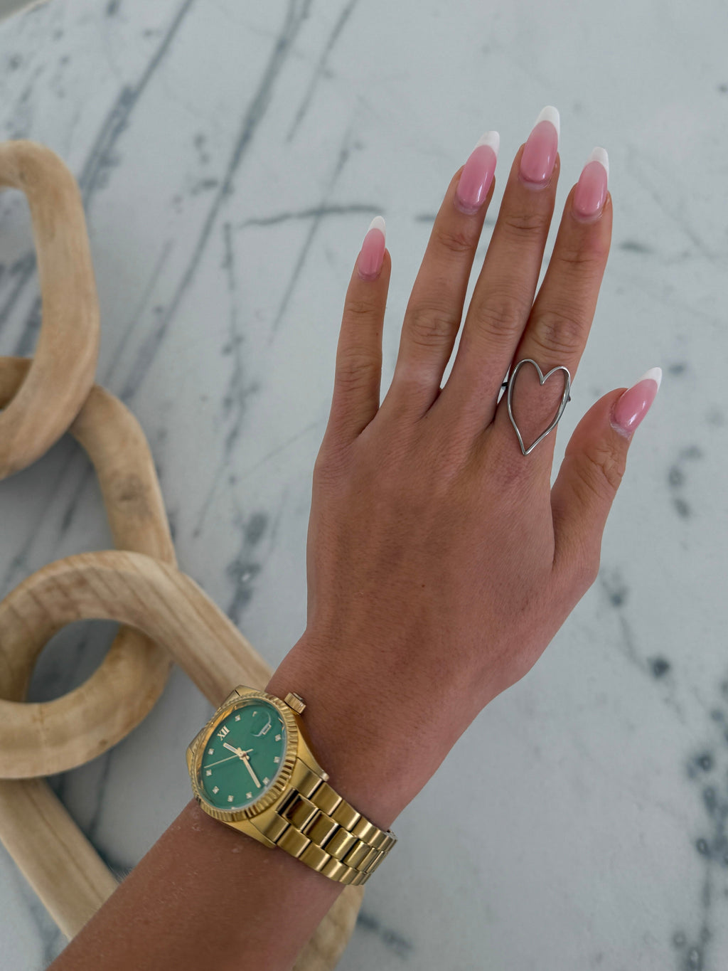 SILVER HEART RING