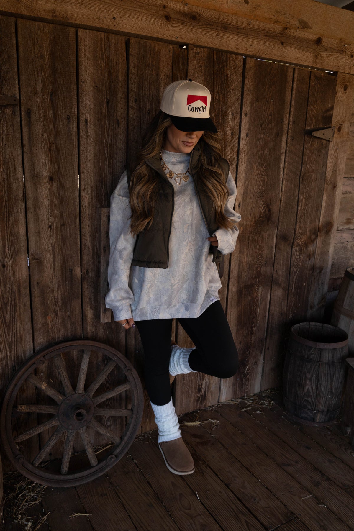 Tilly Oversized Light Camo Mockneck Crew