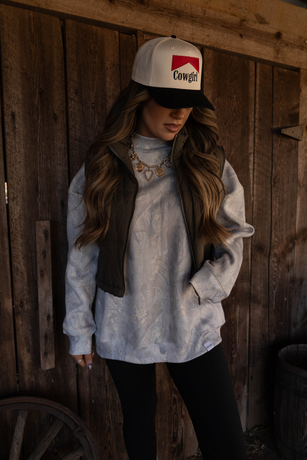Tilly Oversized Light Camo Mockneck Crew
