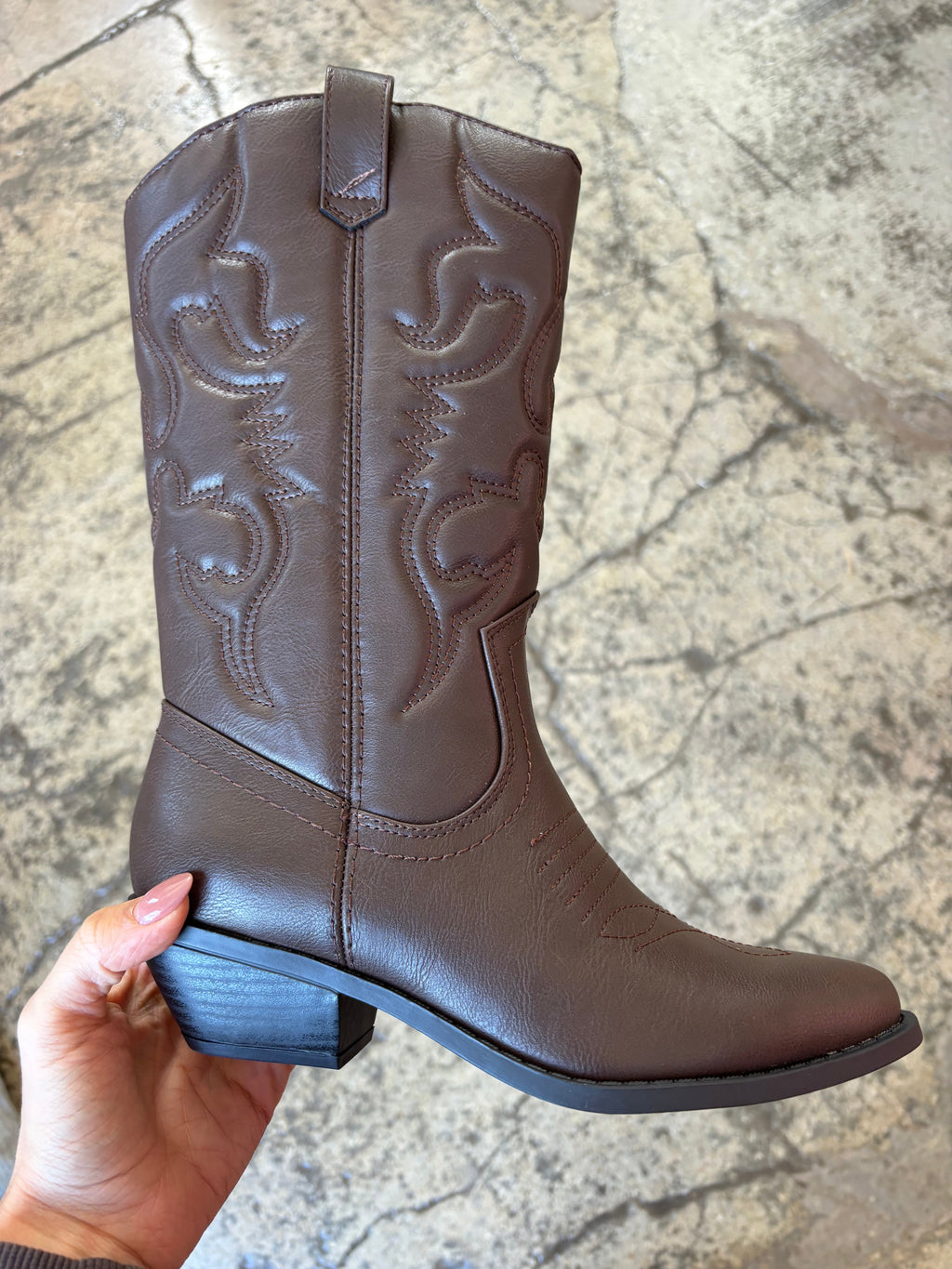 Delaney Embroidered Heeled Mid-Calf Cowgirl Boots