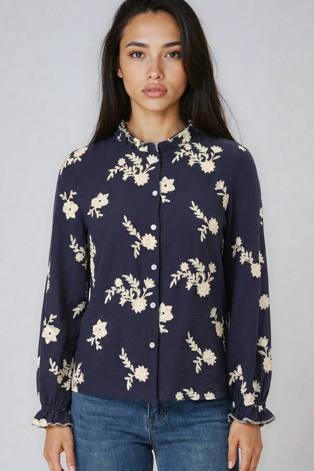 Women's Floral Embroidered  Blouse