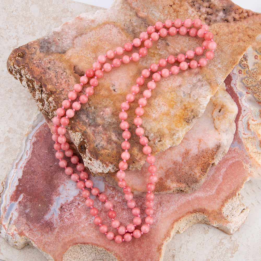 Immeasurable Pink Jade Wrap Necklace