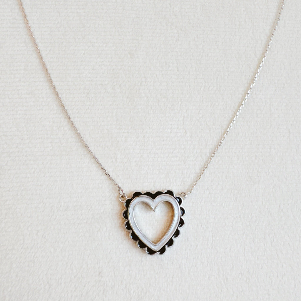 Preciously Scallop Edged Heart Necklace