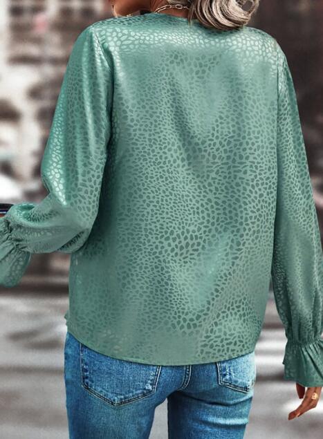 Long sleeve v neck blouse