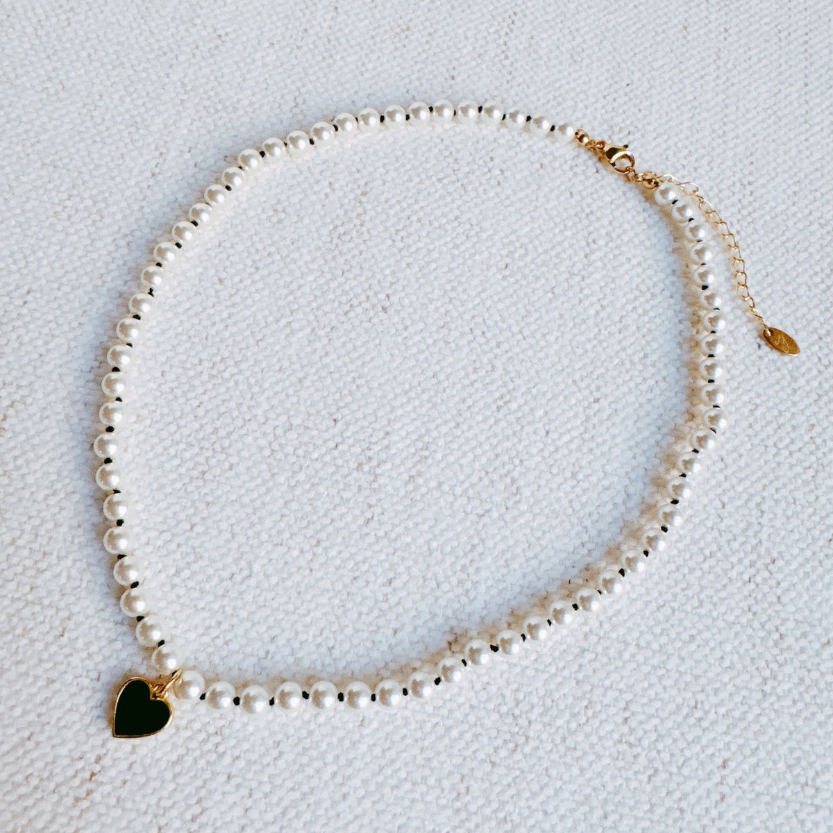 Silky Thread Heart Charm Necklace