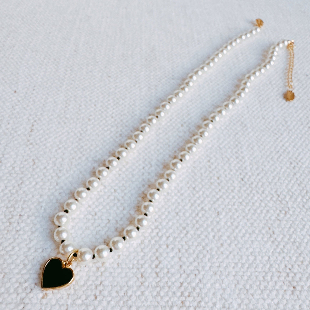 Silky Thread Heart Charm Necklace