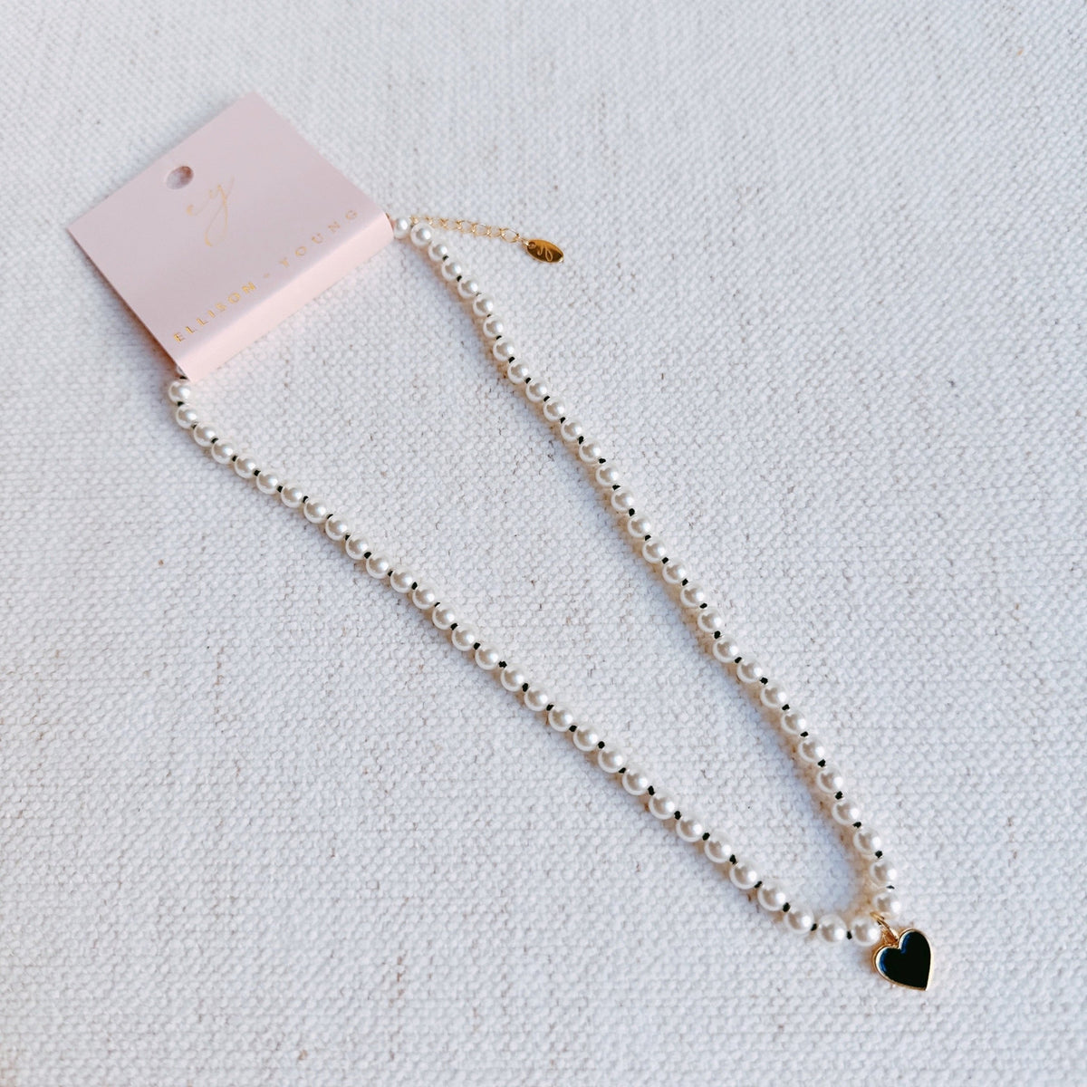 Silky Thread Heart Charm Necklace
