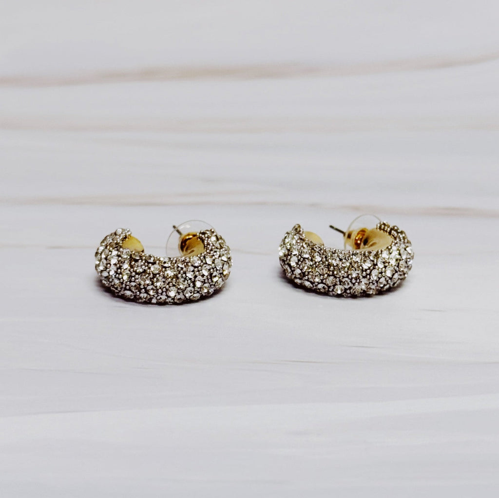 Small Glam Bling Hoop Earrings