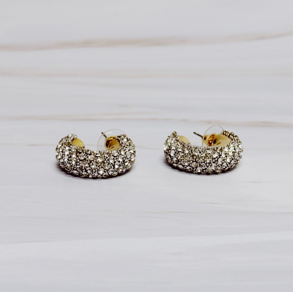Small Glam Bling Hoop Earrings