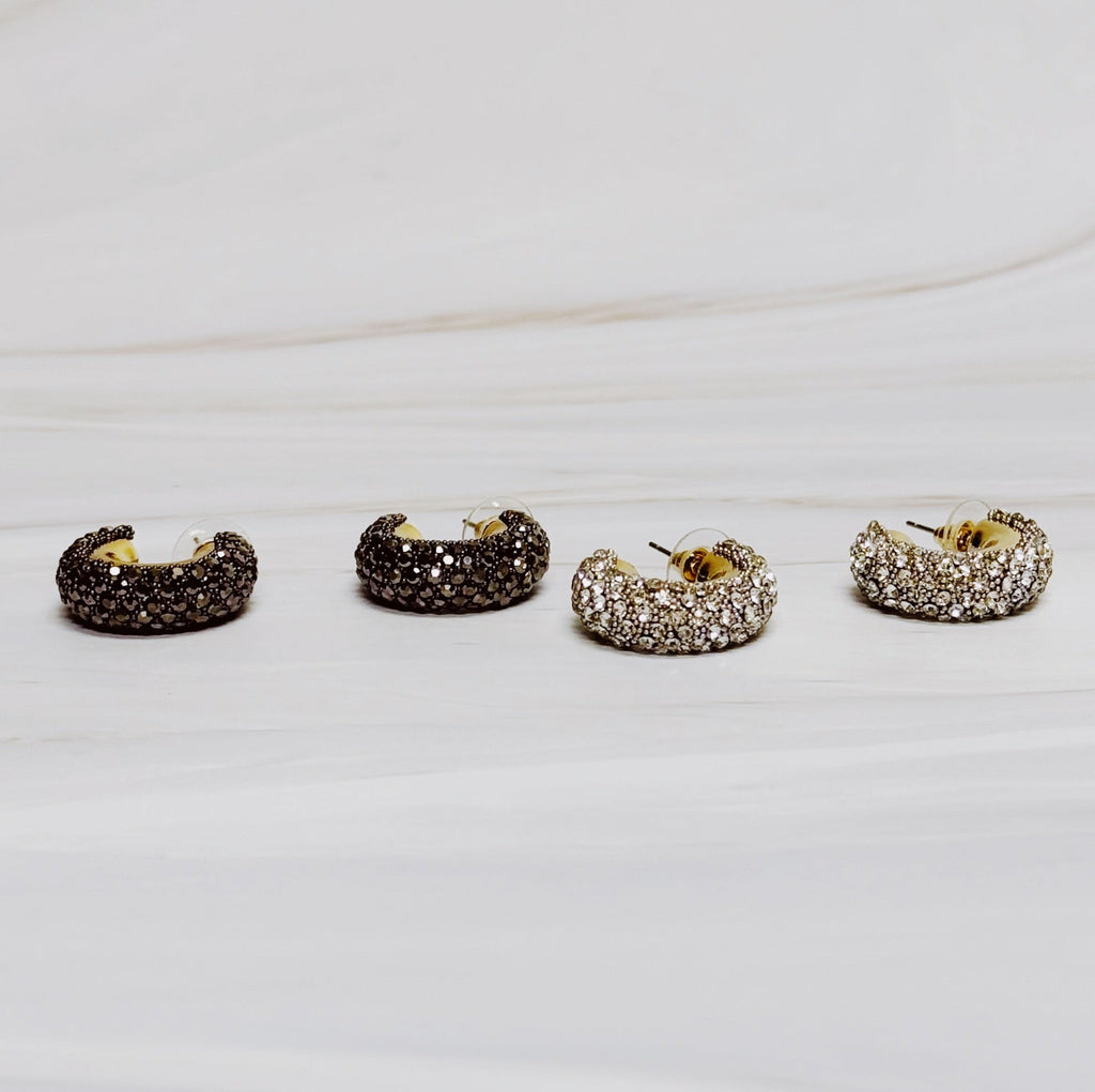 Small Glam Bling Hoop Earrings