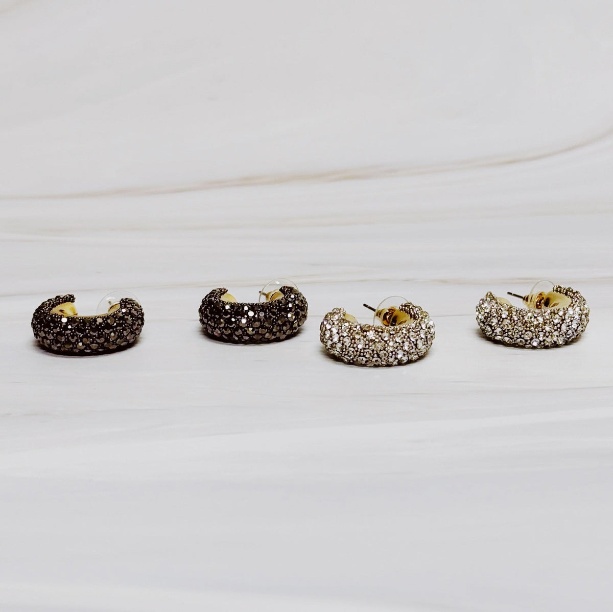 Small Glam Bling Hoop Earrings