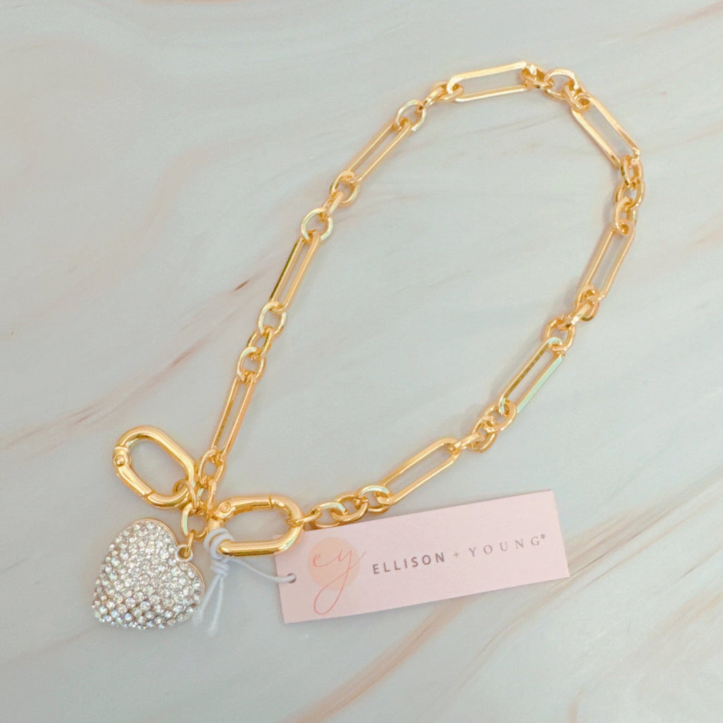 Sparkly Big Heart Bag Charm
