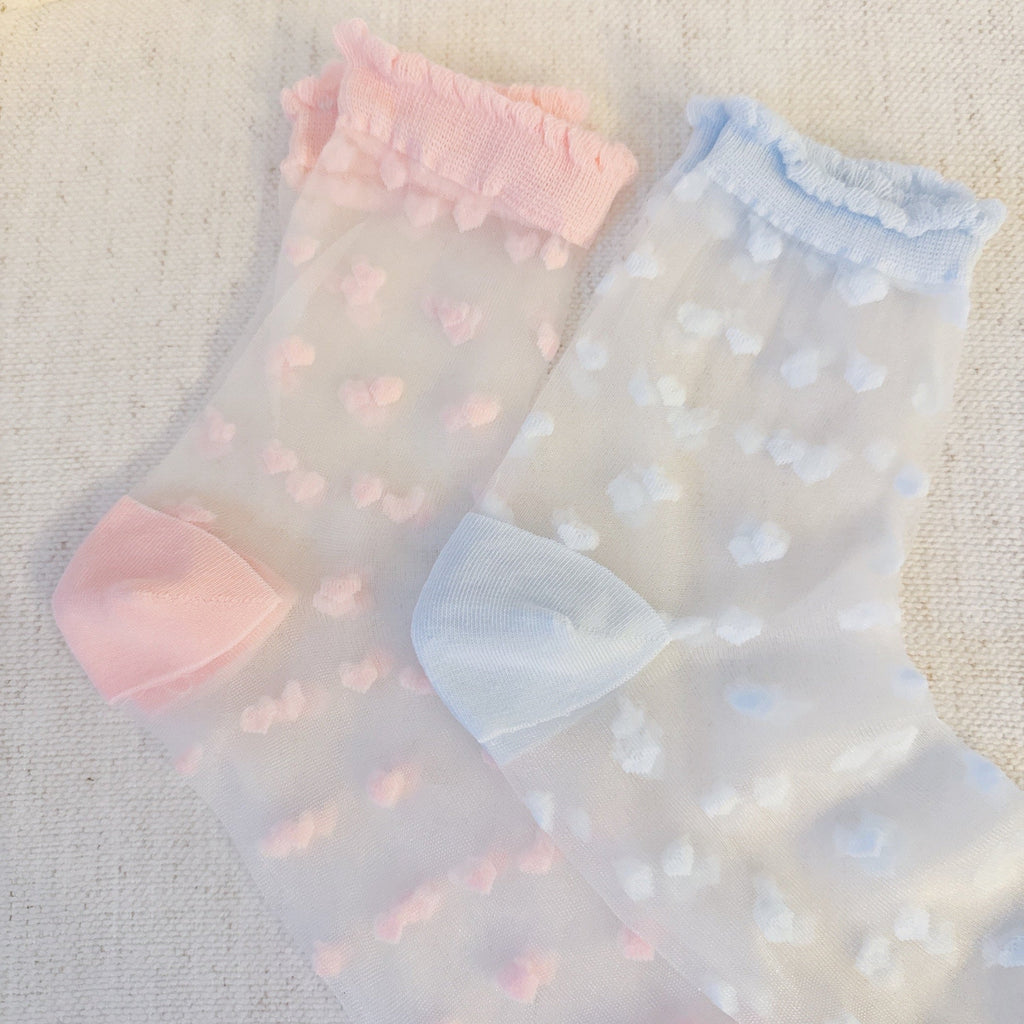 Sweet Hearts Sheer Socks Set Of 2