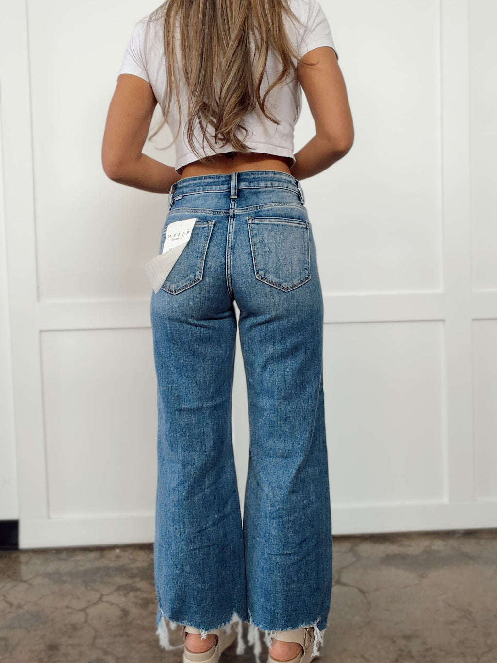 Sarah Cropped Wide Leg Jeans