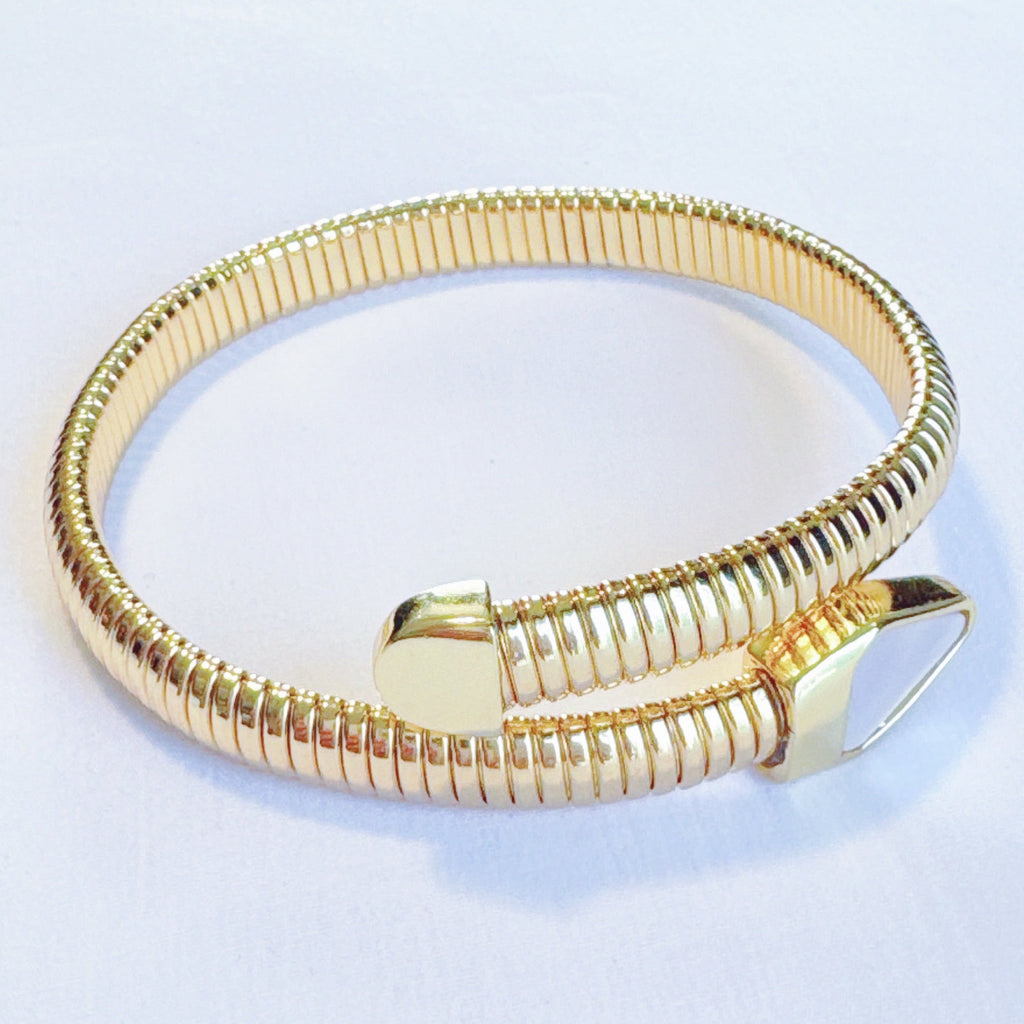 Viper Golden Coil Bangle Bracelet