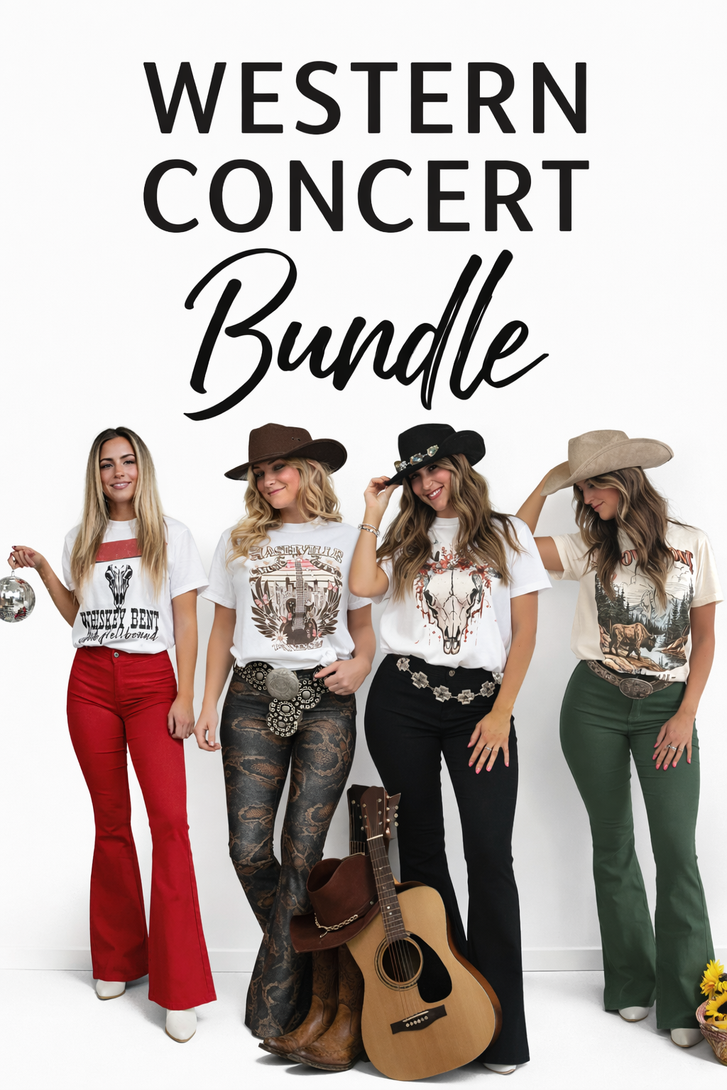 Western Country Roads Concert Bundle (1 Flare + 1 Western Tee)