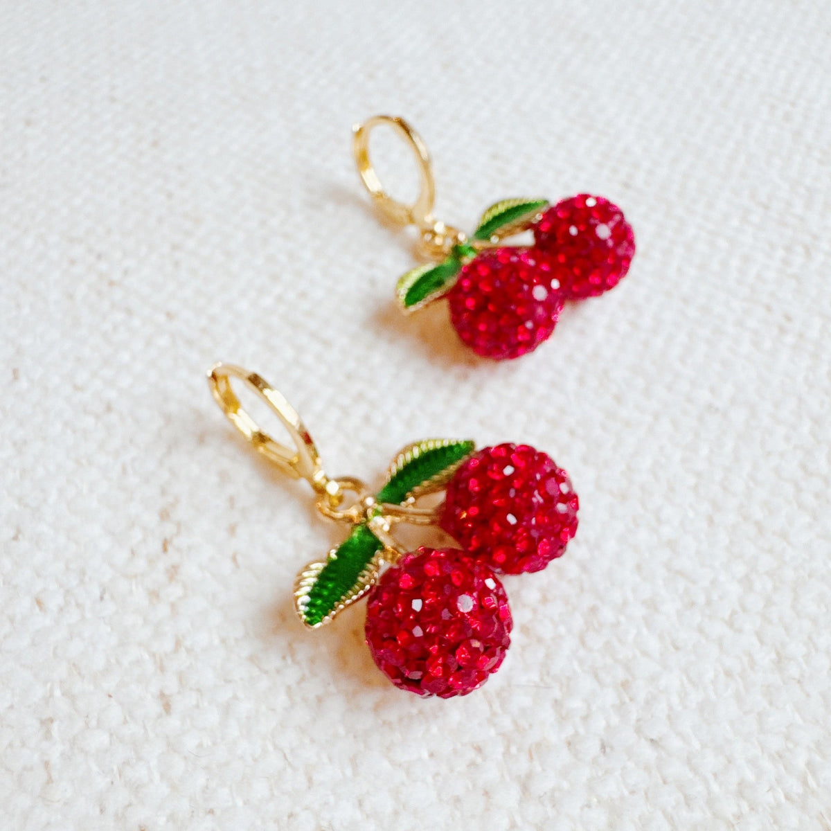 Yummy Cherry Dangle Huggie Earrings
