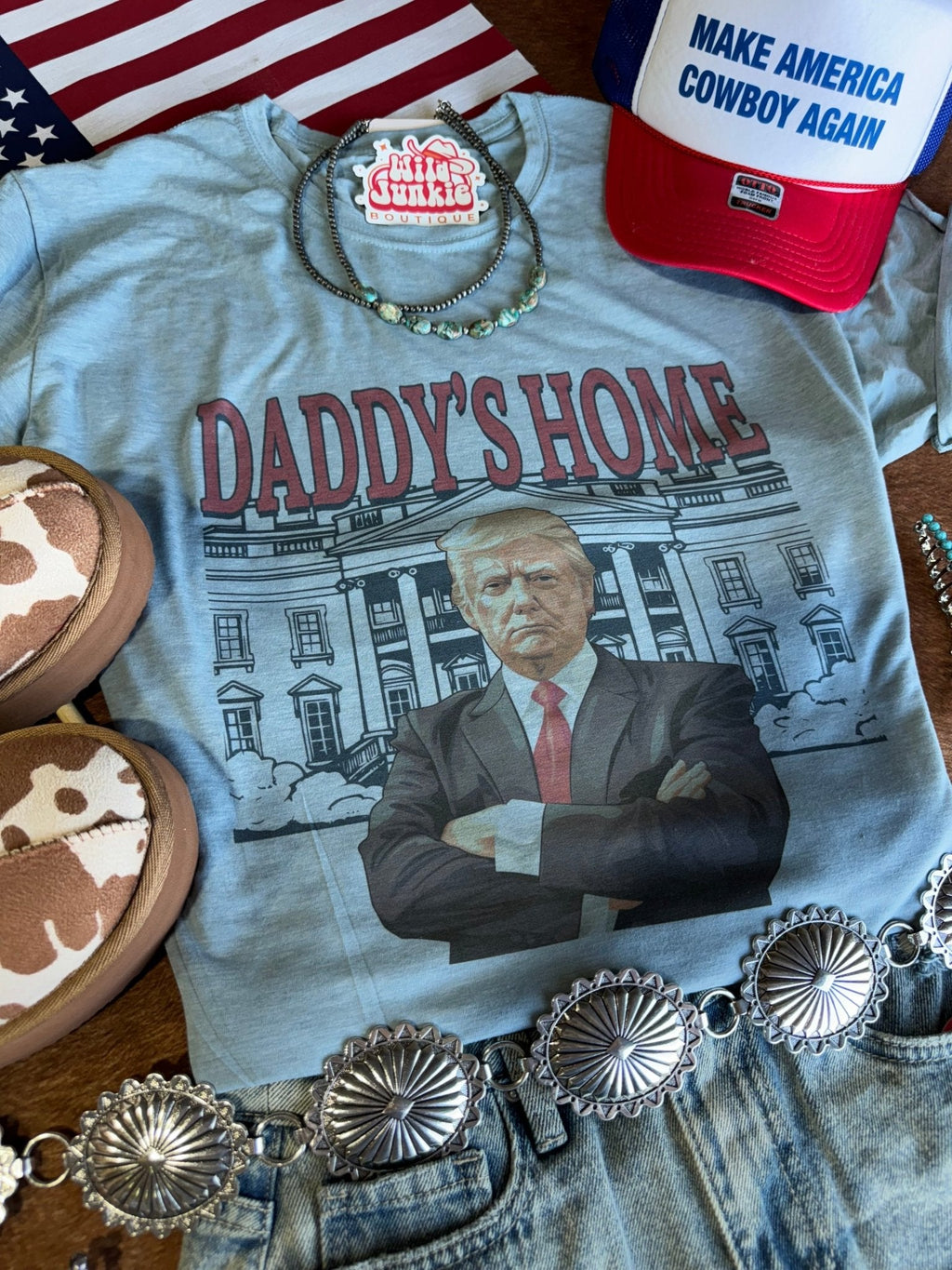 Blue Daddy's Home Trump Graphic Tee