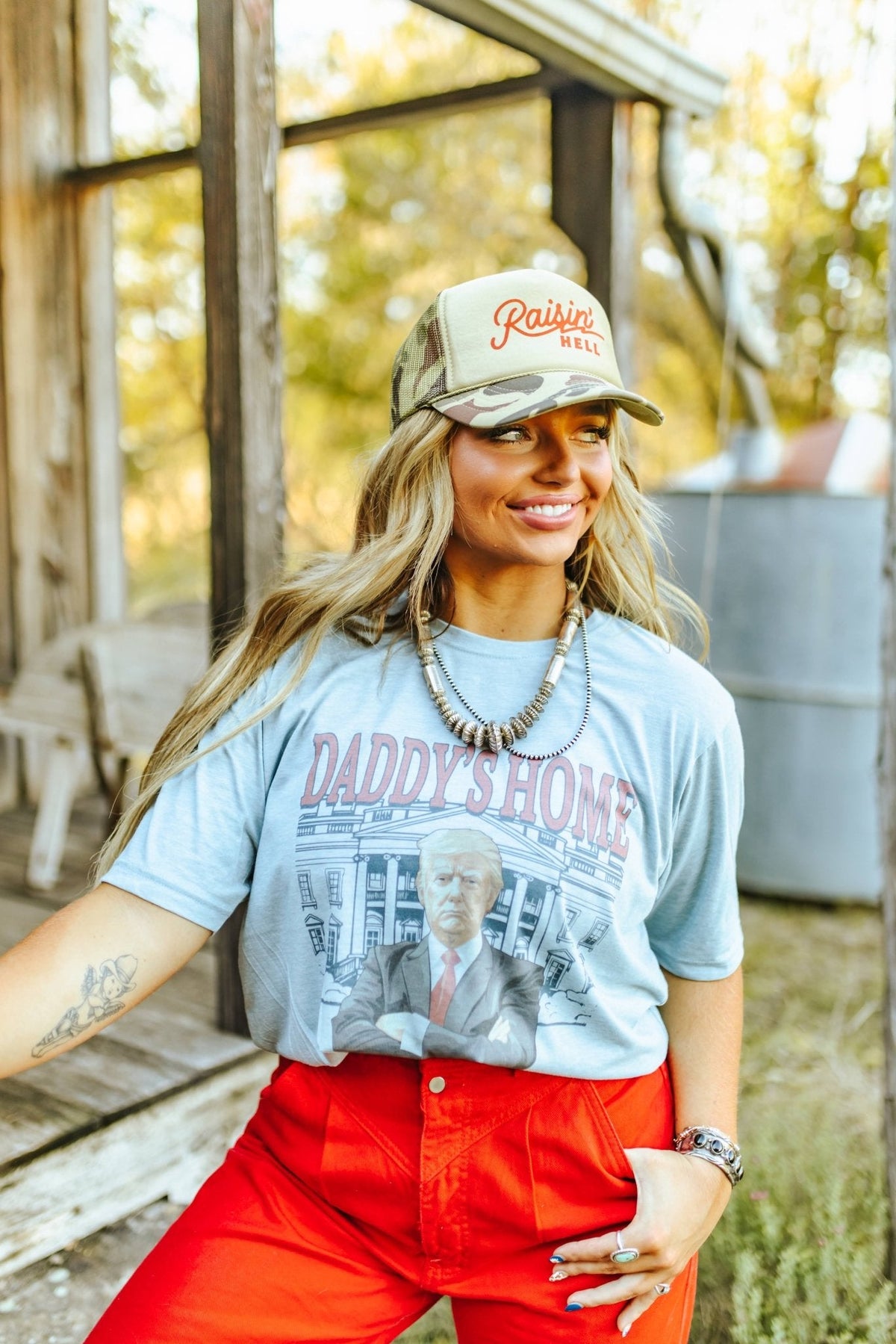 Blue Daddy's Home Trump Graphic Tee