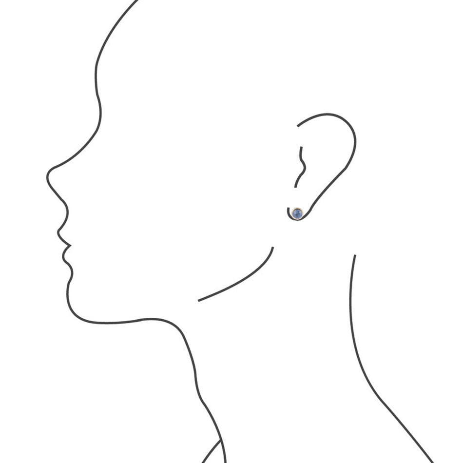 Dainty Lapis and Bronze Dot Earrings