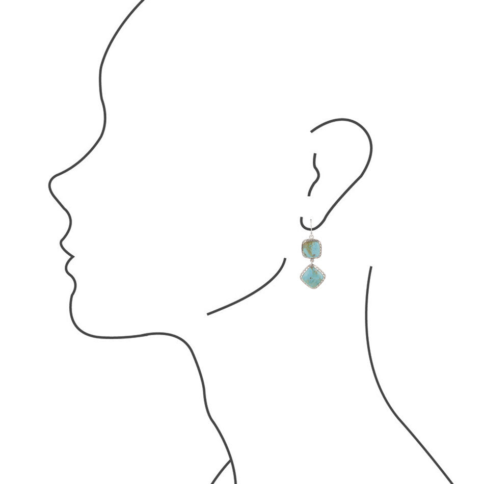 Gorgeous Blue Turquoise Sterling Silver Drop Earrings