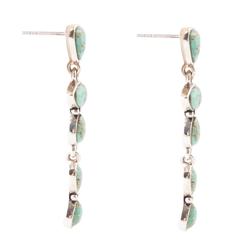 Durango Blue Turquoise and Sterling Silver Linear Post Earrings