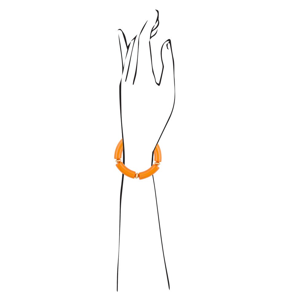 Bright Orange Resin Bracelet