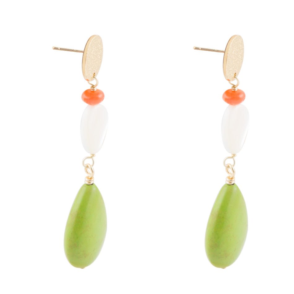 Garden Dreams Lime Turquoise Post Earrings
