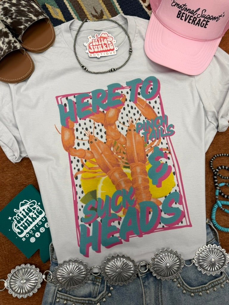 Here To Pinch Tails And Suck Heads Graphic Tee