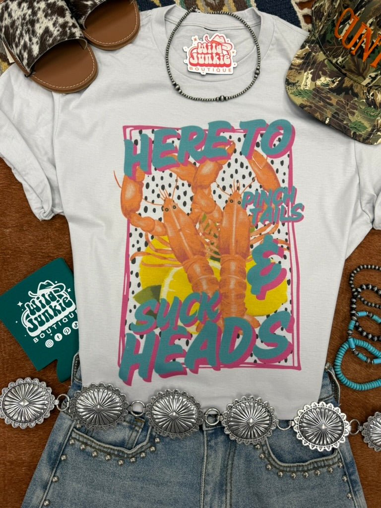 Here To Pinch Tails And Suck Heads Graphic Tee