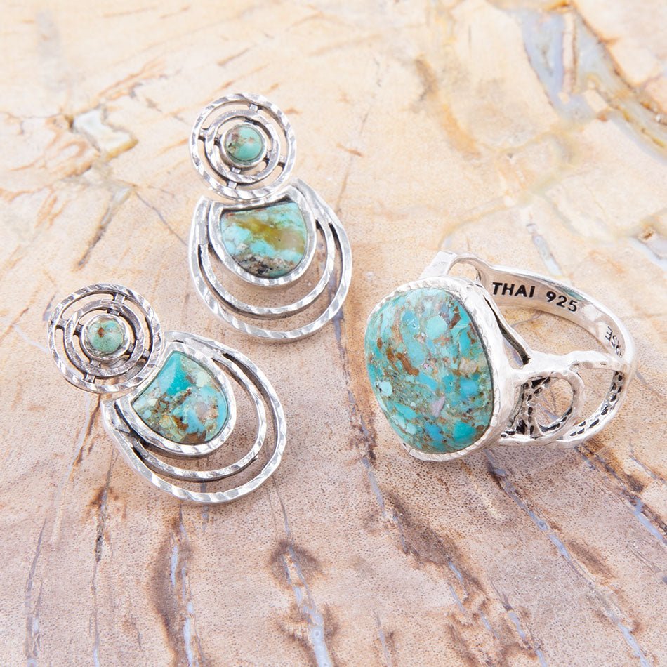 Hypnosis Turquoise and Sterling Silver Earrings