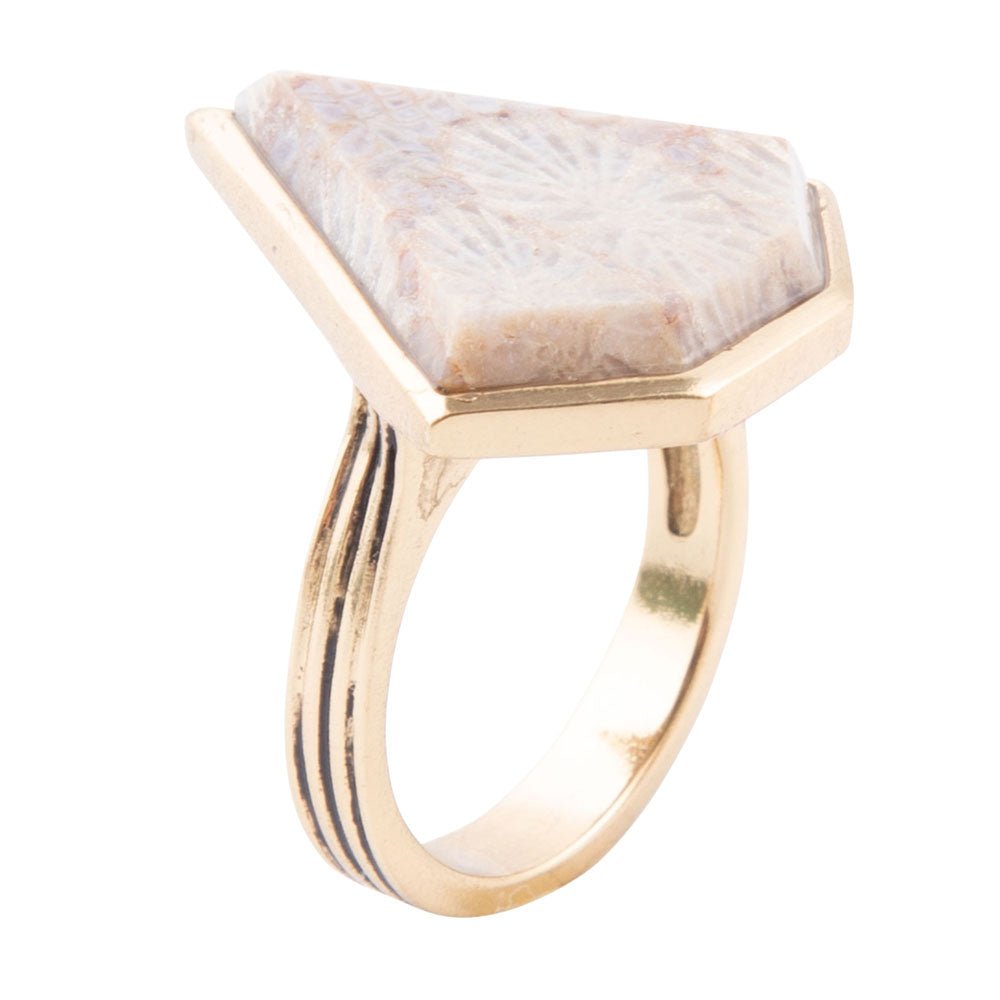 Lafayette Fossilized Coral Ring