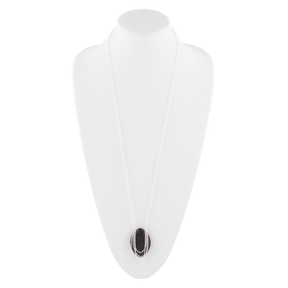 Lava Rock and Sterling Silver Necklace