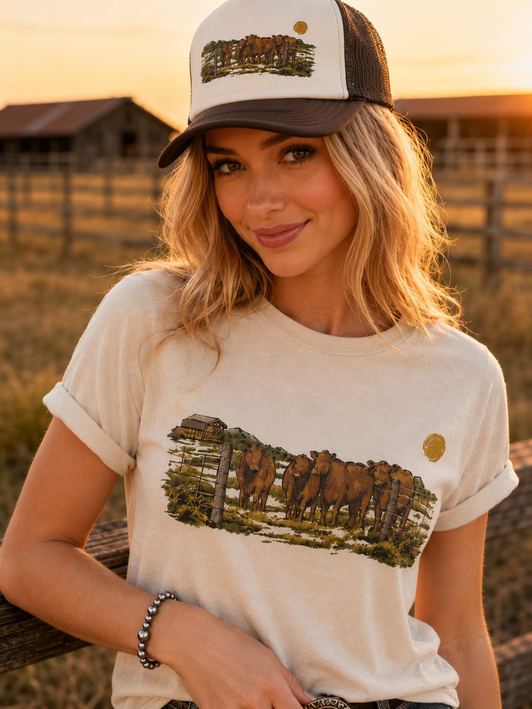 Pasture Red Cattle Graphic Tee