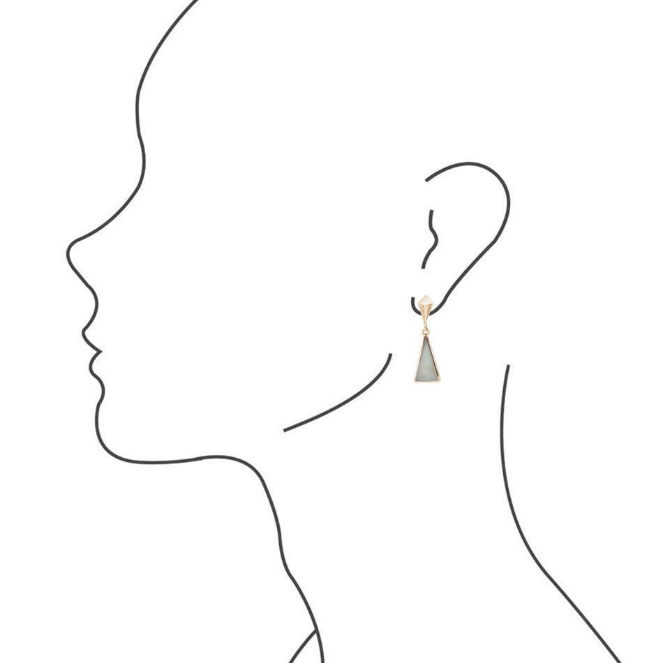 Prism Amazonite and Bronze Post Earrings